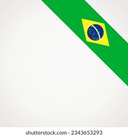 Corner slanted ribbon flag of Brazil for a top right aera of a page.