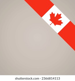 Corner slanted ribbon flag of Canada for a top right aera of a page.
