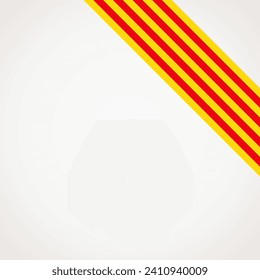 Corner slanted ribbon flag of Catalonia for a top right aera of a page.