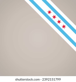 Corner slanted ribbon flag of Chicago for a top right aera of a page.