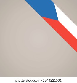 Corner slanted ribbon flag of Czech Republic for a top right aera of a page.