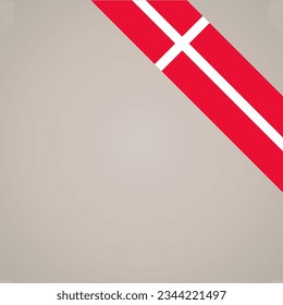 Corner slanted ribbon flag of Denmark for a top right aera of a page.