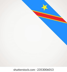 Corner slanted ribbon flag of DR Congo for a top right aera of a page.