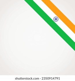 Corner slanted ribbon flag of India for a top right aera of a page.