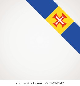 Corner slanted ribbon flag of Madeira for a top right aera of a page.