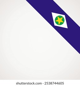 Bandera de cinta inclinada de esquina de Mato Grosso para un área superior derecha de una página.