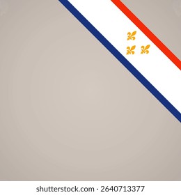 Corner slanted ribbon flag of New Orleans for a top right area of a page.
