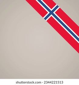 Corner slanted ribbon flag of Norway for a top right aera of a page.