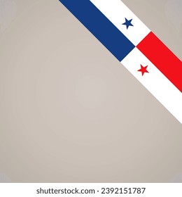 Corner slanted ribbon flag of Panama for a top right aera of a page.