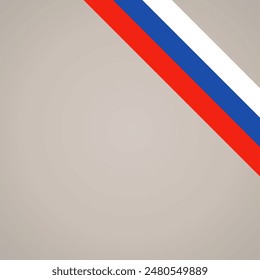 Corner slanted ribbon flag of Russia for a top right aera of a page.