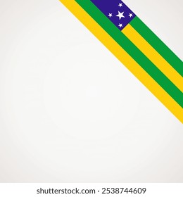 Bandera de cinta inclinada de esquina de Sergipe para un área superior derecha de una página.