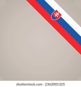 Corner slanted ribbon flag of Slovakia for a top right aera of a page.