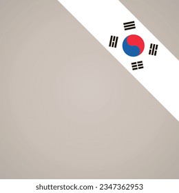 Corner slanted ribbon flag of South Korea for a top right aera of a page.