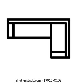 Corner Sofa Icon. Bold outline design with editable stroke width. Vector Illustration.