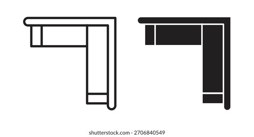 Corner sofa icon concept outline symbol design. Simple element illustration.