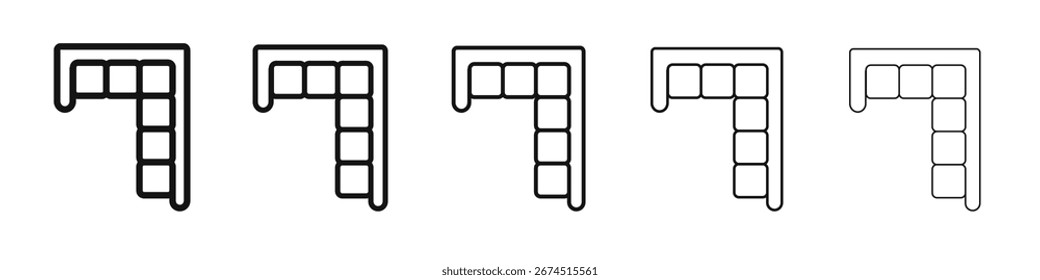 Ecksofa Symbol Design, Logo, App, UI. Vektorgrafik, EPS