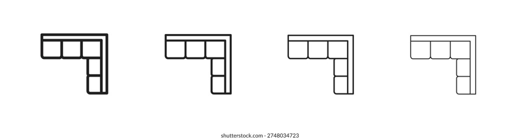 Corner sofa icon. Simple graphic element set