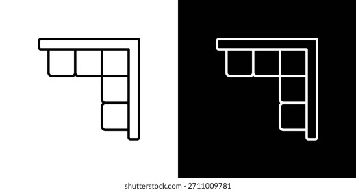 Corner sofa icons. line drawing vector icons