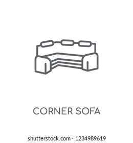 corner sofa linear icon. Modern outline corner sofa logo concept on white background from Furniture and Household collection. Suitable for use on web apps, mobile apps and print media.