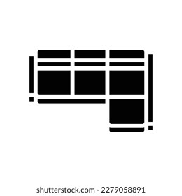 corner sofa top view glyph icon vector. corner sofa top view sign. isolated symbol illustration