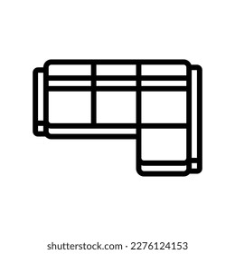 corner sofa top view line icon vector. corner sofa top view sign. isolated contour symbol black illustration