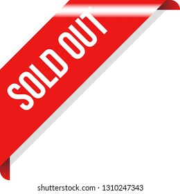 Corner Sold Out Ribbon Banner Vector, Illustration