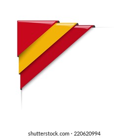 Corner Spanish. Vector label with flag