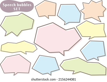 corner Speech bubble Color set
