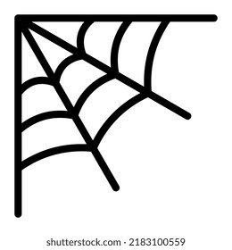 Corner spider web outline icon. Editable stroke. Vector graphics
