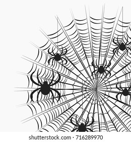 corner spiders on a web pattern. vector illustration