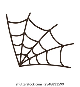 Corner spiderweb black linear icon. Halloween