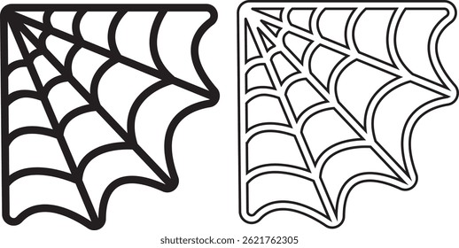 Canto Spiderweb Silhueta Plana E Design De Contorno
