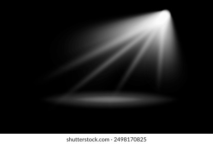 Corner spotlight. Electric scene lamp light effect