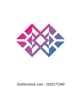 corner stone with line art style logo vector design illustration