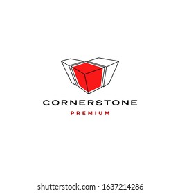 Corner Stone Logo Vector Icon Illustration	
