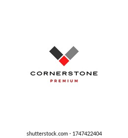 Corner Stone Logo Vector Icon Illustration	