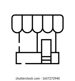 Corner store line icon, concept sign, outline vector illustration, linear symbol.