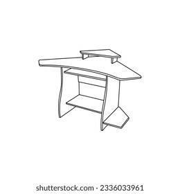 Corner Table Line Art Design Vorlage, Vektorsymbol, Zeichen, Umrissgrafik.