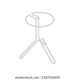 Corner Table Vector Line Drawing