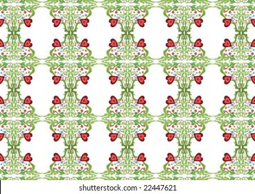 Corner texture with the red heart