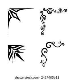 Corner vector set. Vector illustration