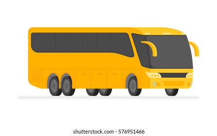 Corner view bus on the road vector illustration