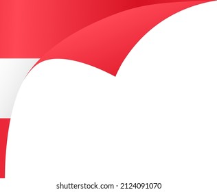 Esquina ondulando la bandera de Austria aislada en fondo png o transparente,Símbolo de Austria,plantilla para banner,tarjeta,publicidad ,promoción y afiche de país de correspondencia comercial, ilustración vectorial