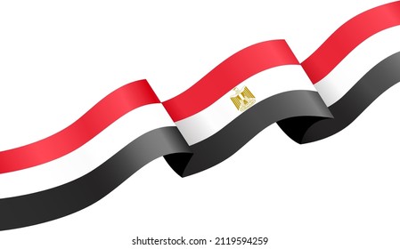 Esquina ondeando la bandera de Egipto aislada en fondo png o transparente,Símbolo de Egipto,plantilla para banner,tarjeta,publicidad ,promoción y afiche de país que coincida con negocios, ilustración vectorial