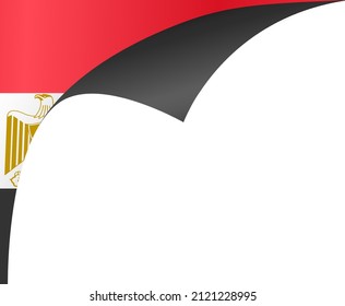 Esquina ondeando la bandera de Egipto aislada en fondo png o transparente,Símbolo de Egipto,plantilla para banner,tarjeta,publicidad ,promoción y afiche de país que coincida con negocios, ilustración vectorial