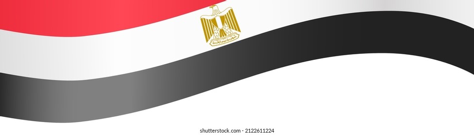 Corner waving Egypt flag  isolated  on png or transparent background,Symbol of Egypt,template for banner,card,advertising ,promote,and business matching country poster, vector illustration