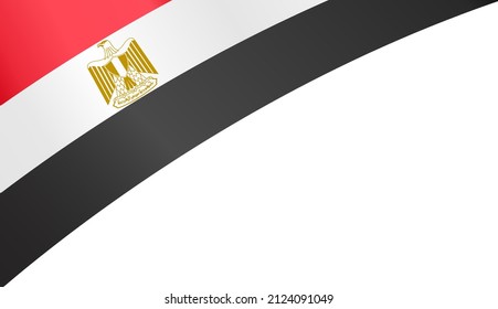 Corner waving Egypt flag  isolated  on png or transparent background,Symbol of Egypt,template for banner,card,advertising ,promote,and business matching country poster, vector illustration