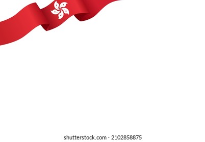 Corner waving Hong Kong  flag  isolated  on png or transparent background,Symbol of Hong Kong,template for banner,card,advertising ,promote,and business matching country poster, vector illustration