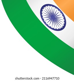 Esquina ondeando la bandera de la India aislada en un fondo png o transparente,Símbolo de la India,plantilla para banner, tarjeta, publicidad, promoción y afiche de país que coincida con negocios, ilustración vectorial