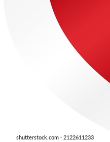 Ecke winkende Flagge Indonesiens einzeln auf pnng oder transparentem Hintergrund,Symbol Indonesiens,Vorlage für Banner,Karte,Werbung,Werbung,Werbung,und Business-Matching Country Poster, Vektorgrafik